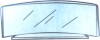 reconocimiento de escritorio de cristal con placa metlica en forma curvo rectangular, el escrito puede ir en cristal o en placa, incluye el logo de empresa o institucin.