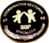 distintivo circular con el logotipo de cualquier empresa o institucin