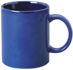 taza azul naval cermica tipo tarro, impresas en serigrafa, Capacidad: 11 oz. - 330 ml. taza publicitaria promocional con su logotipo impreso