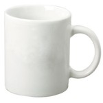 taza blanca cermica tipo tarro, impresas en serigrafa, Capacidad: 11 oz. - 330 ml. taza publicitaria promocional con su logotipo impreso