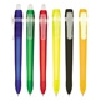 bolgrafo promocional (plumas publicitarias) (promotional pens) de plstico rhin, colores: azul, verde, blanco, rojo, amarillo, negro y naranja.
