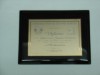 diploma Escocia en placa de aluminio Anodizado de 175 mm x 250 mm, grabado con sus datos, en base de cristal, poliéster (polyester), o madera, con su logotipo impreso y o grabado