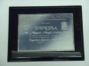 diploma Florencia en placa de aluminio Anodizado de 175 mm x 250 mm, grabado con sus datos, en base de cristal, poliéster (polyester), o madera, con su logotipo impreso y o grabado