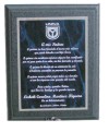 diploma Rectangular en placa de aluminio Anodizado de 175 mm x 250 mm, grabado con sus datos, en base de cristal, poliéster (polyester), o madera, con su logotipo impreso y o grabado