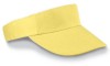 visera promocional (viseras publicitarias) de gabardina, color amarillo, broche de seguridad de pl�stico