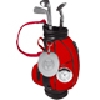 bolsa de golf con reloj incluye: tres plumas (roja, azul y negra)