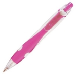 Bolígrafo plumas publicitarias, color del producto blanco y rosa. PRECIO de PROMOCIÓN, verificar EXISTENCIAS, próximo a AGOTARSE.